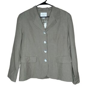 Compagnie Internationale Express NWT VTG Silk/Linen Blazer Size 11/12 P‎ Beige